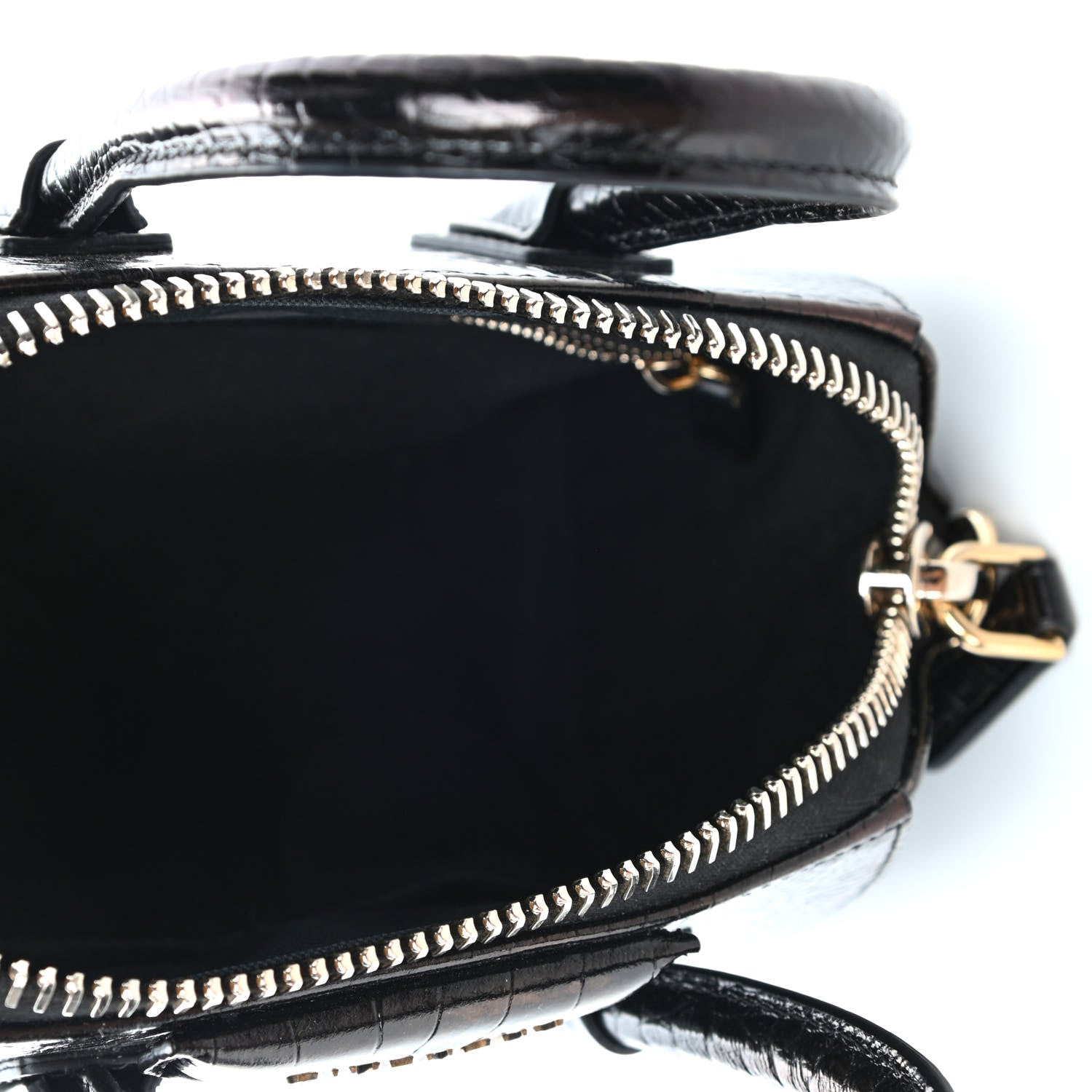 Givenchy Calfskin Crocodile Embossed Mini Antigona Black 4 of 4