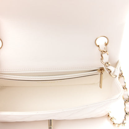 Chanel Lambskin Quilted Mini Rectangular Flap White 5 of 11