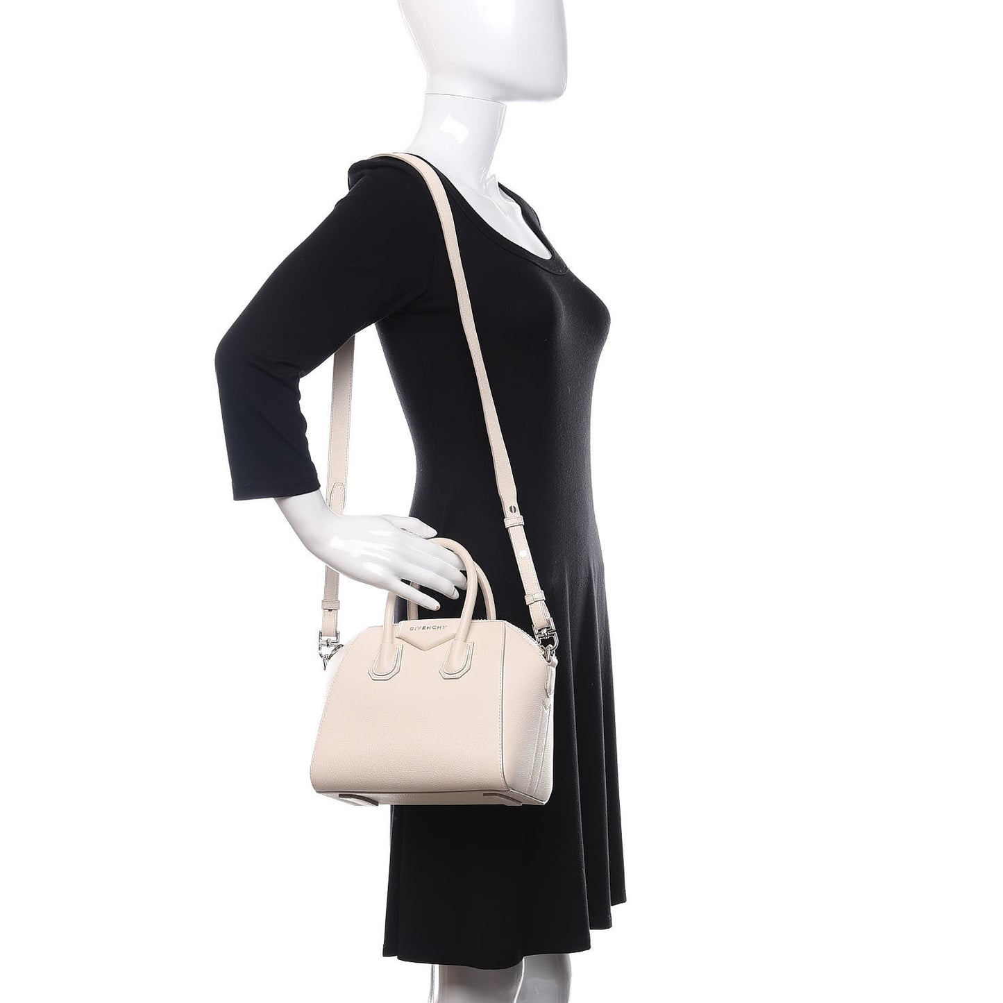Sugar Goatskin Mini Antigona Beige Buff