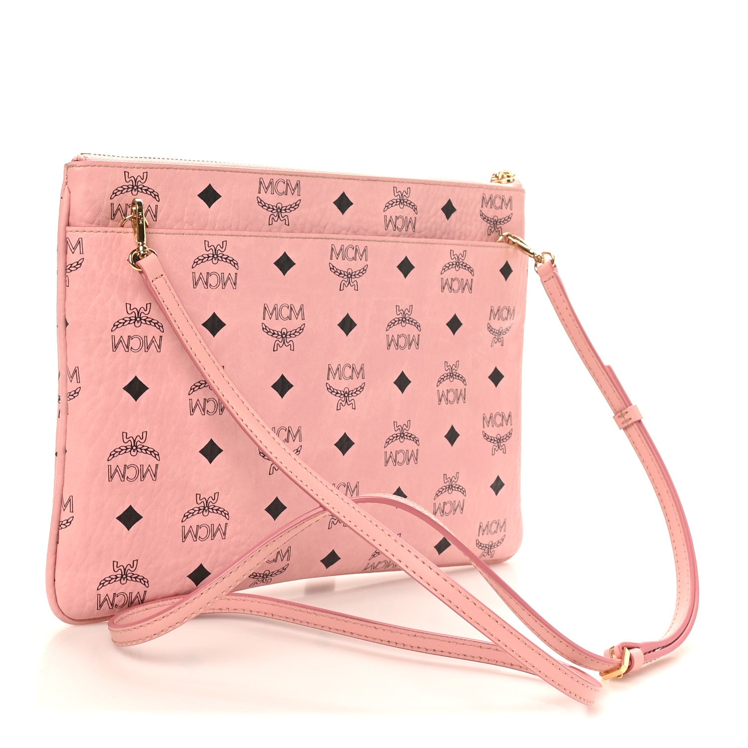 MCM Visetos Medium Crossbody Pouch Soft Pink 3 of 9