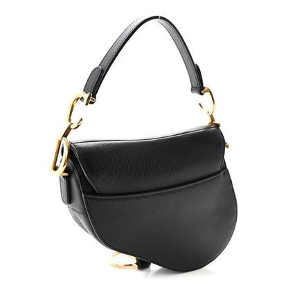 Christian Dior Grained Calfskin Mini Saddle Bag Black 3 of 10