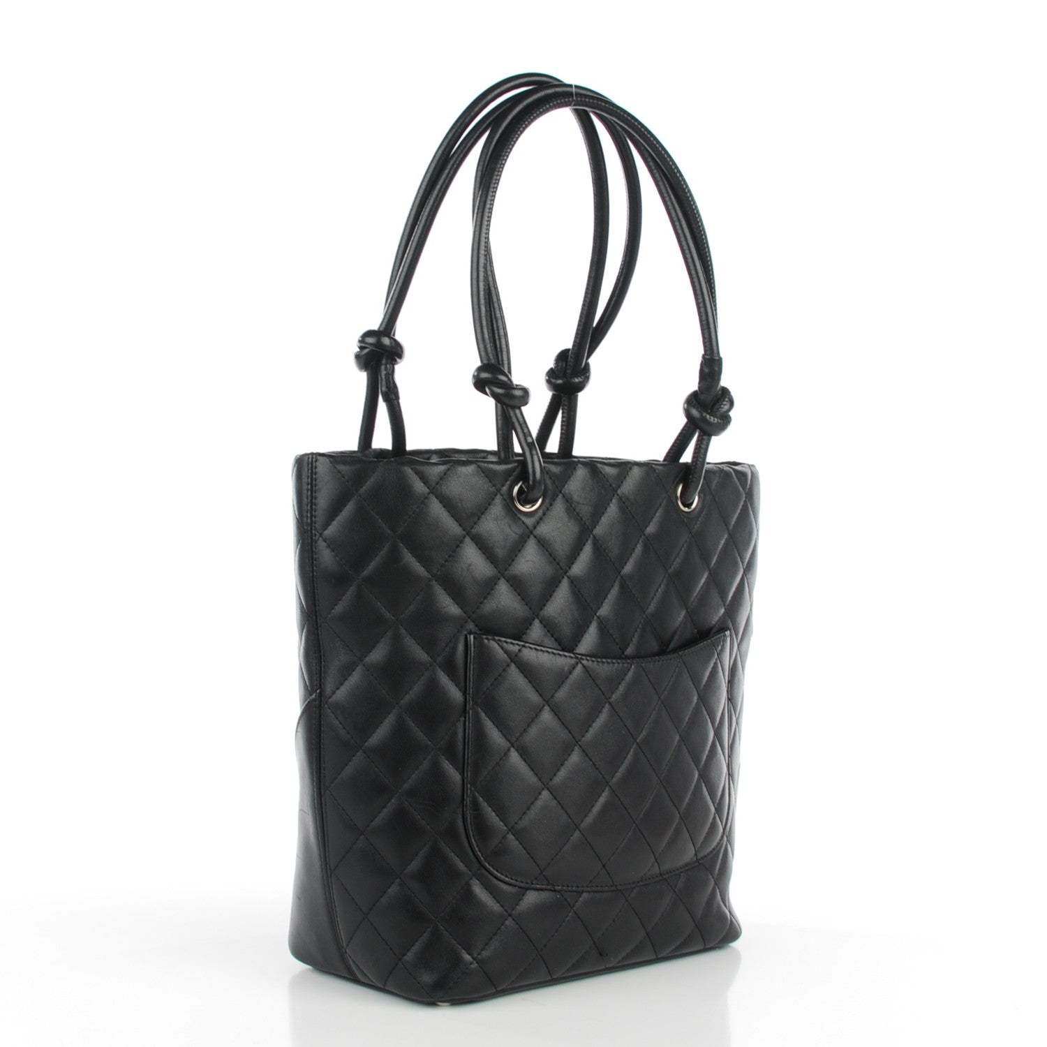 Chanel Calfskin Quilted Small Cambon Tote Black White 3 of 7
