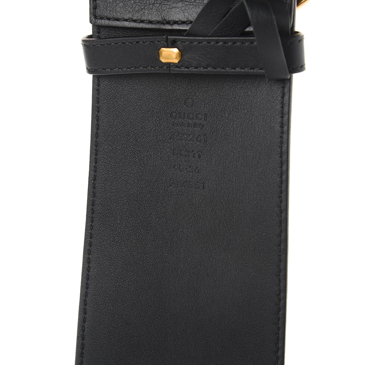 Gucci Moon Calfskin Pearl Double G 70mm Belt 90 36 Black Cream 3 of 7