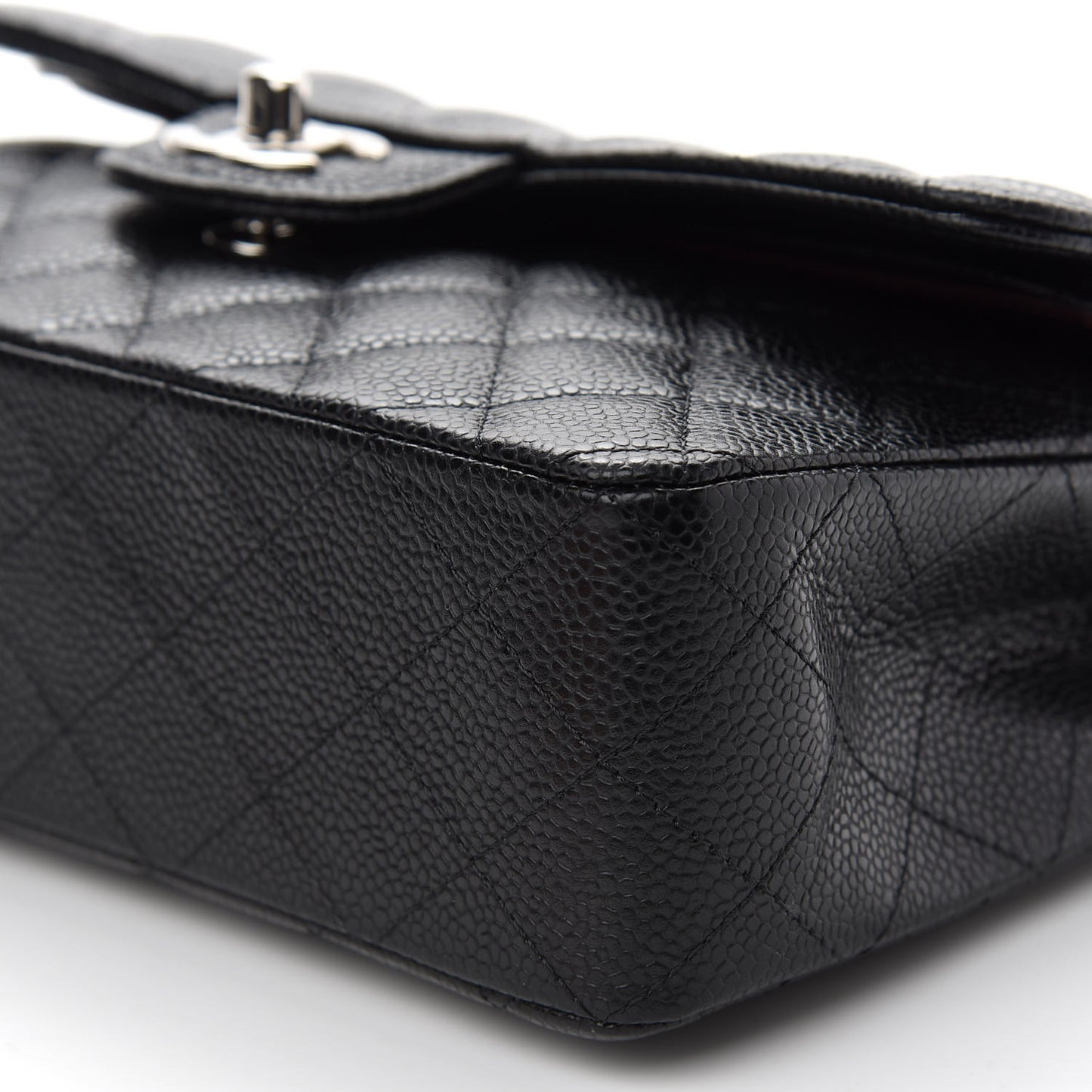 Caviar Quilted Small Double Flap Black