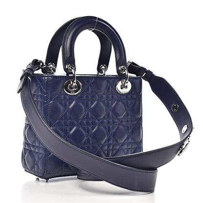 Christian Dior Lambskin Cannage Small Lucky Badges My Lady Dior Navy 3 of 16