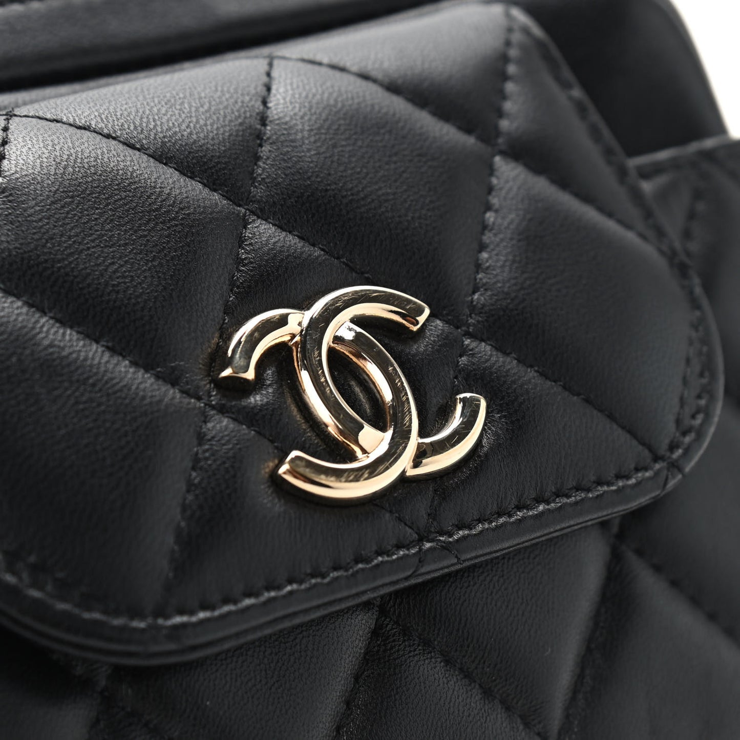 Lambskin Quilted Waist Bag Black