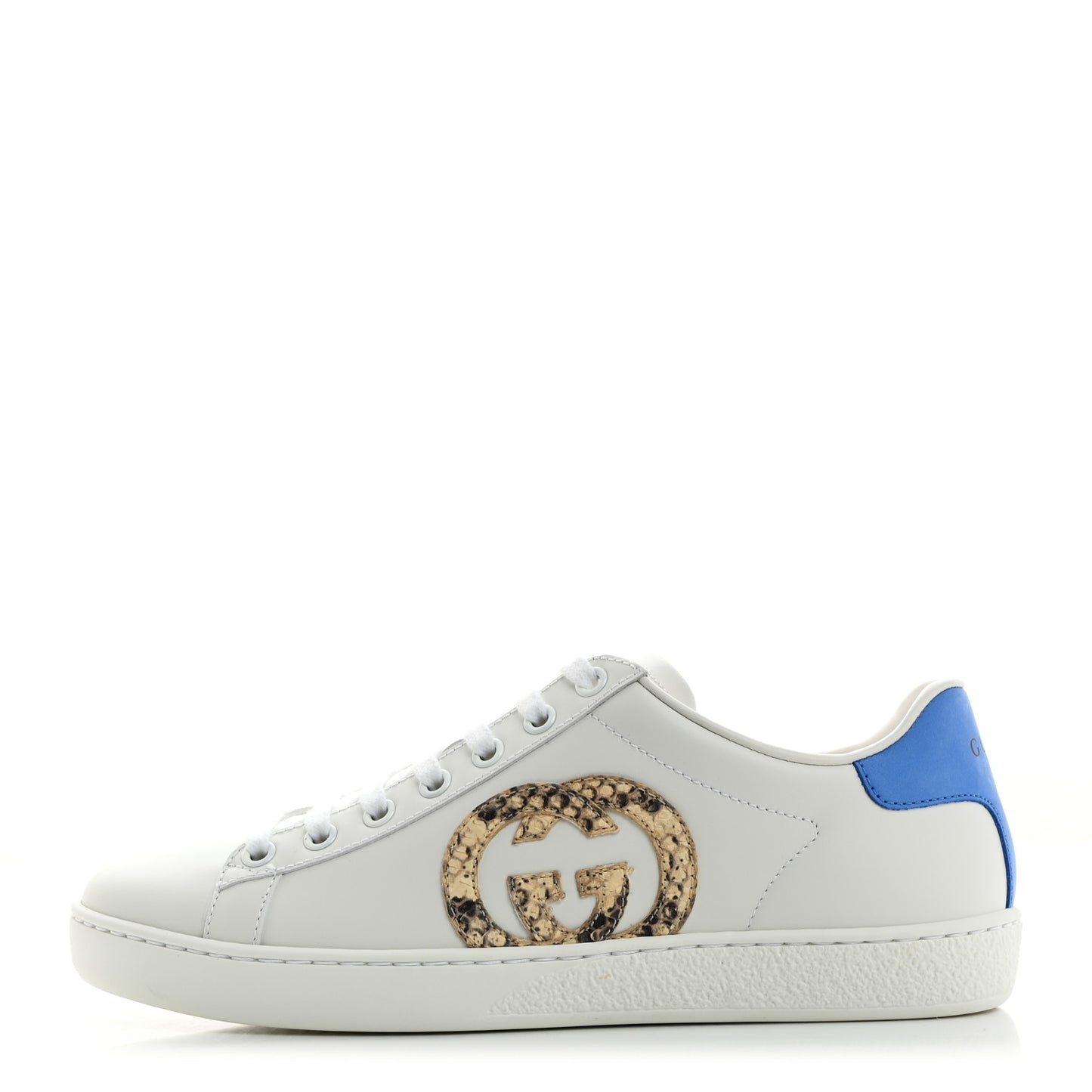Calfskin Miro Soft Snakeskin Womens Ace Sneakers 36.5 White