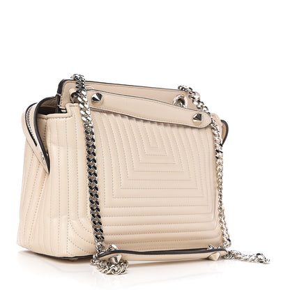 Fendi Shiny Nappa Trapuntata Small DotCom Click Chain Satchel Camelia 2 of 10