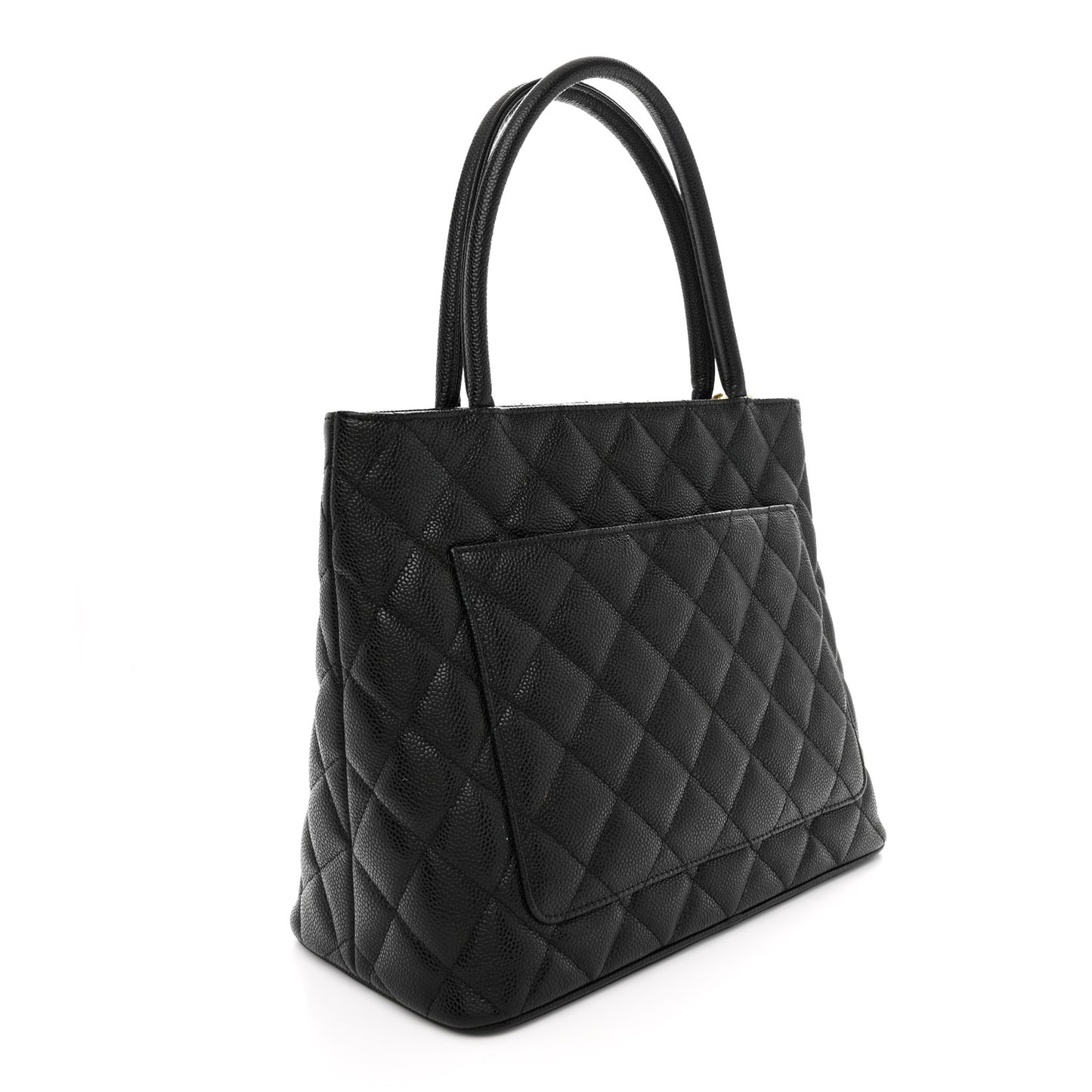 Caviar Quilted Medallion Tote Black