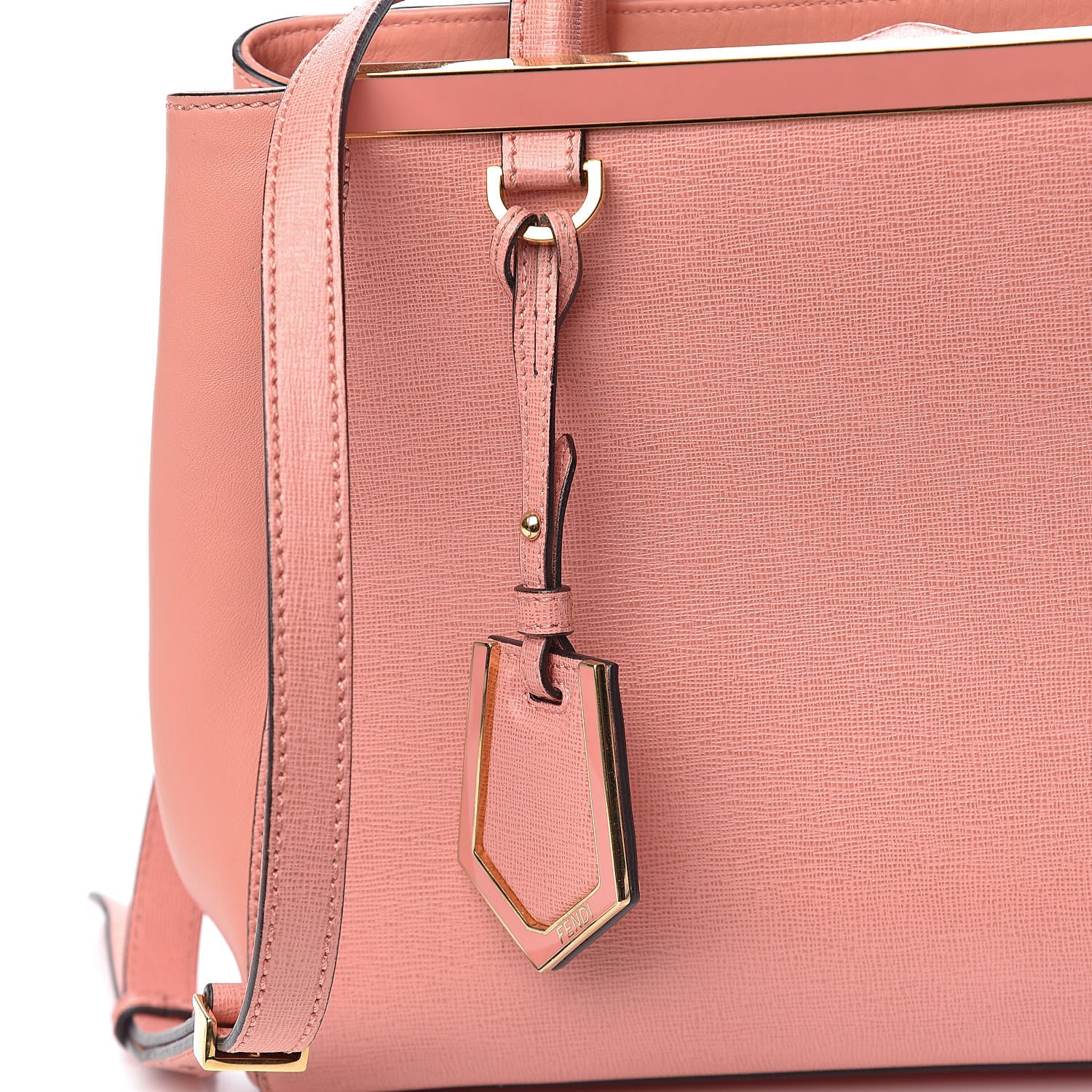 Fendi Vitello Elite Petite 2Jours Tote Pesca 13 of 15