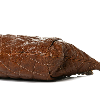 Chanel Crumpled Grained Calfskin Coco Pleats Hobo Brown 10 of 17