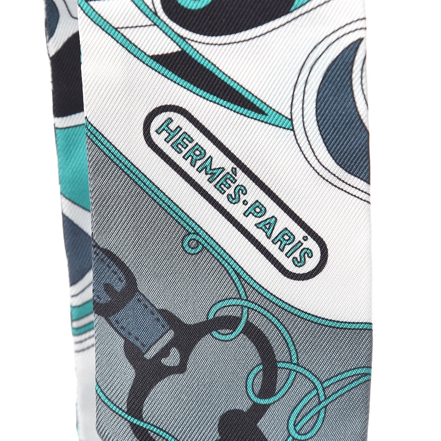 Silk Folklore Twilly White Menthol Gris