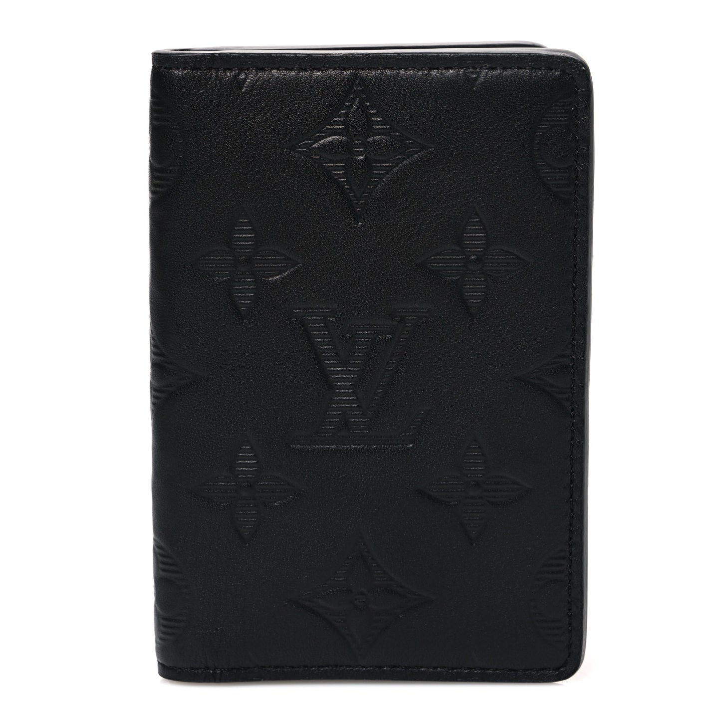 Calfskin Monogram Shadow Pocket Organizer Black