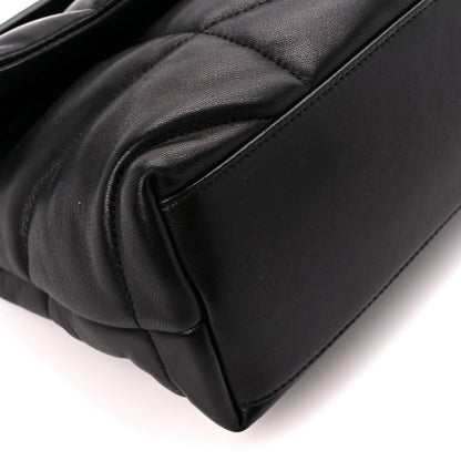Saint Laurent Lambskin Quilted Monogram Monochrome Small Loulou Puffer Chain Satchel Black 10 of 11