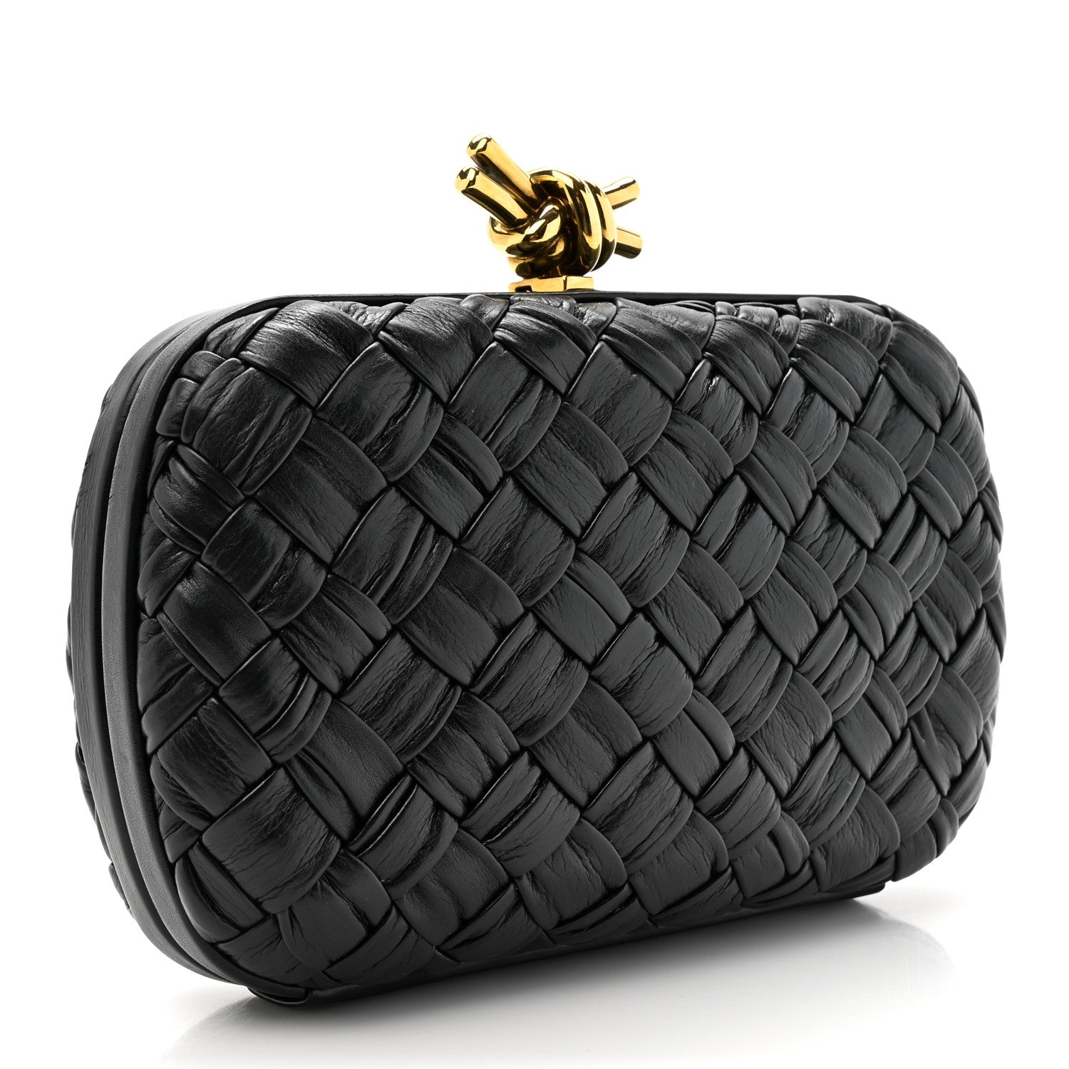 Bottega Veneta Nappa Intrecciato Knot Clutch Black 3 of 11