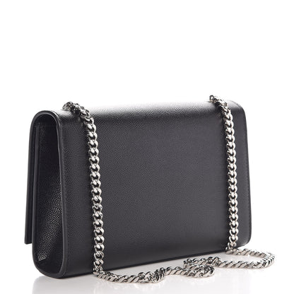 Saint Laurent Grain De Poudre Small Monogram Kate Satchel Black 3 of 8