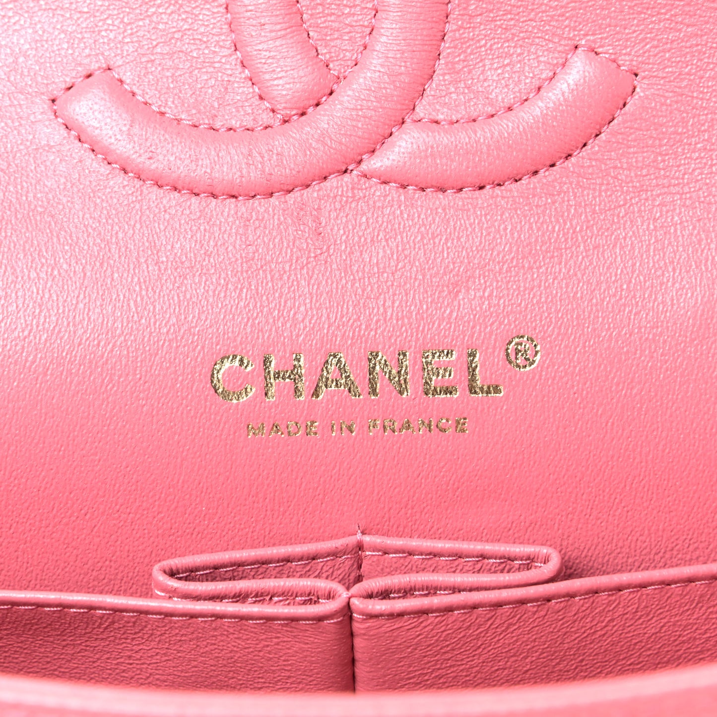 Caviar Quilted Medium Double Flap Pink