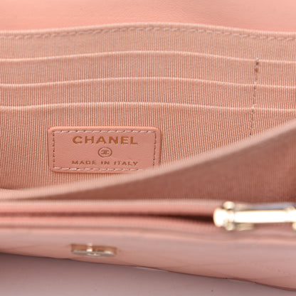 Chanel Lambskin Quilted Mini Wallet On Chain WOC Light Pink 8 of 10