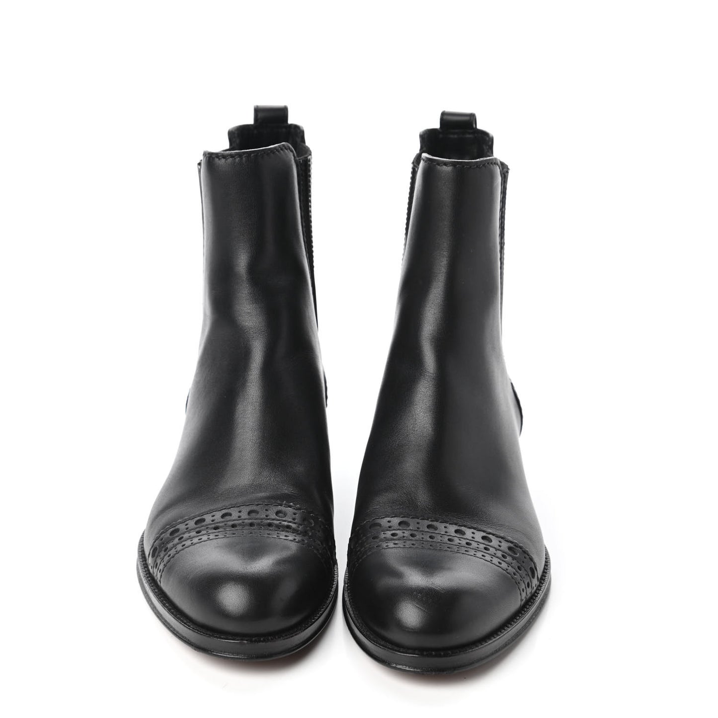 Calfskin Flat Ankle Boots 37 Black