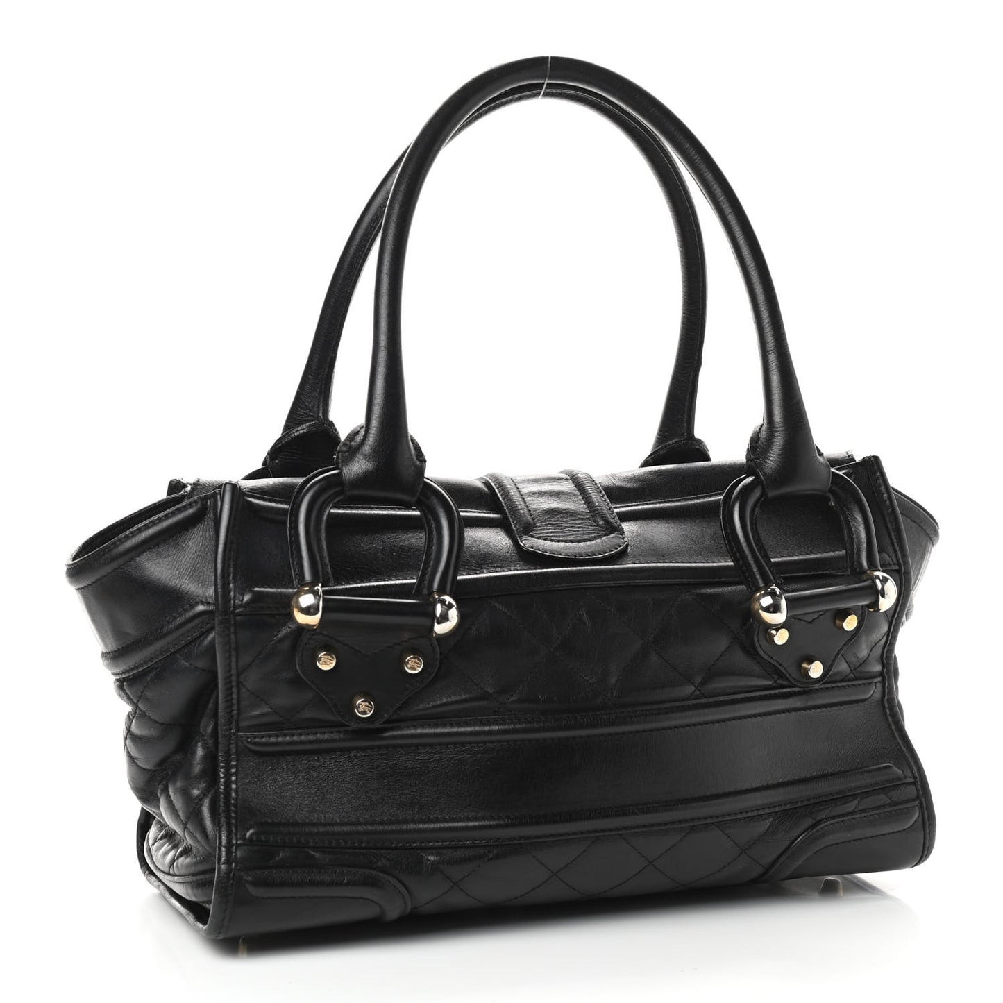 Calfskin Quilted Manor Tote Black