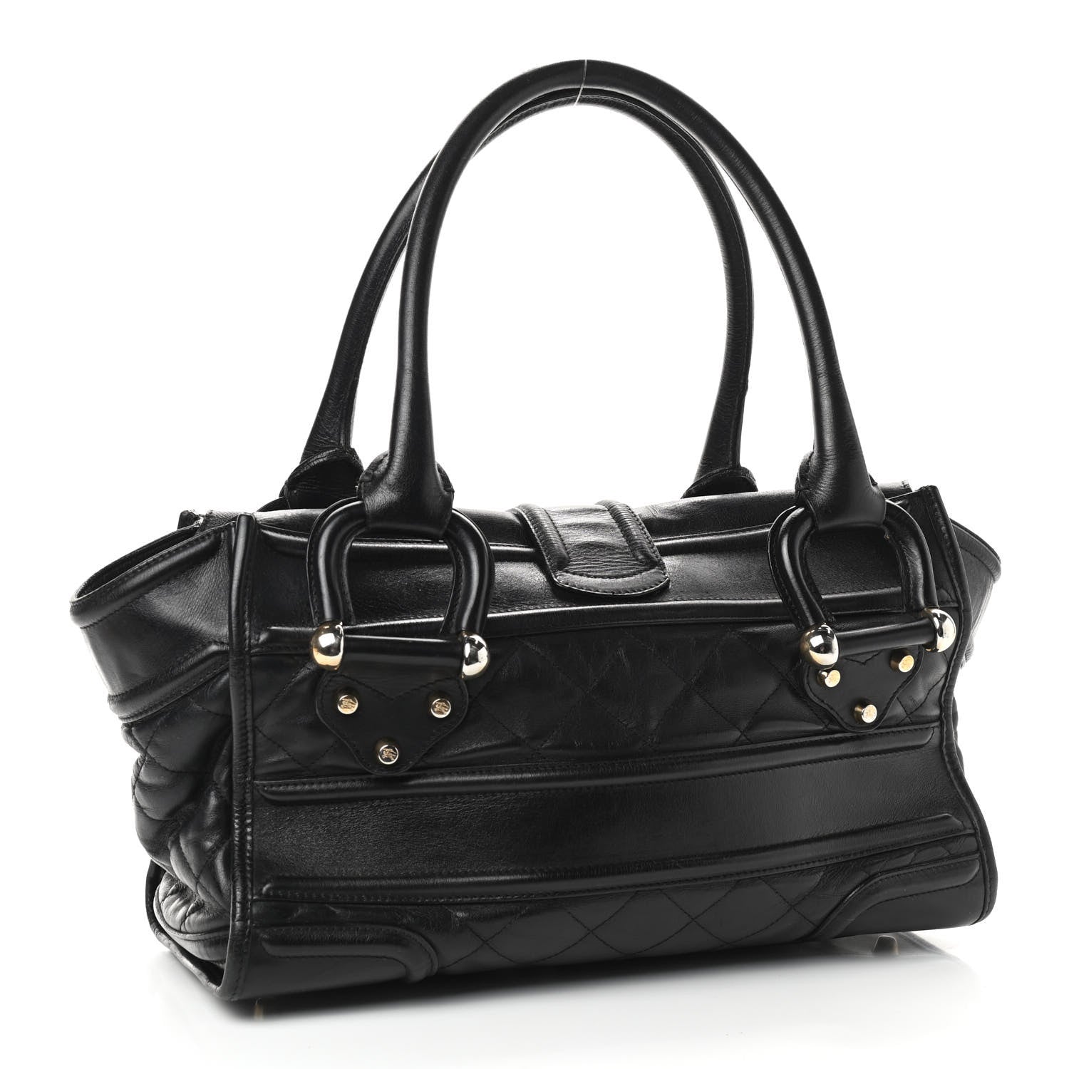 Burberry Calfskin Quilted Manor Tote Black 2 of 11