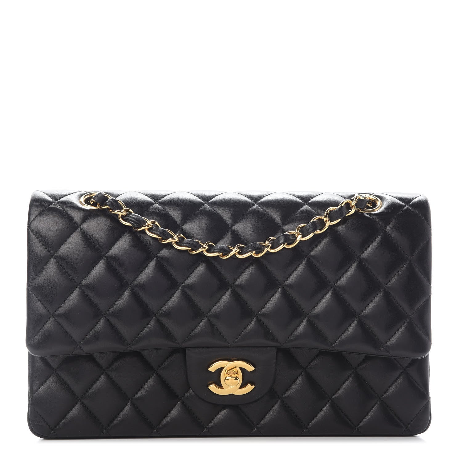 Chanel Lambskin Quilted Medium Double Flap Black 1 of 13