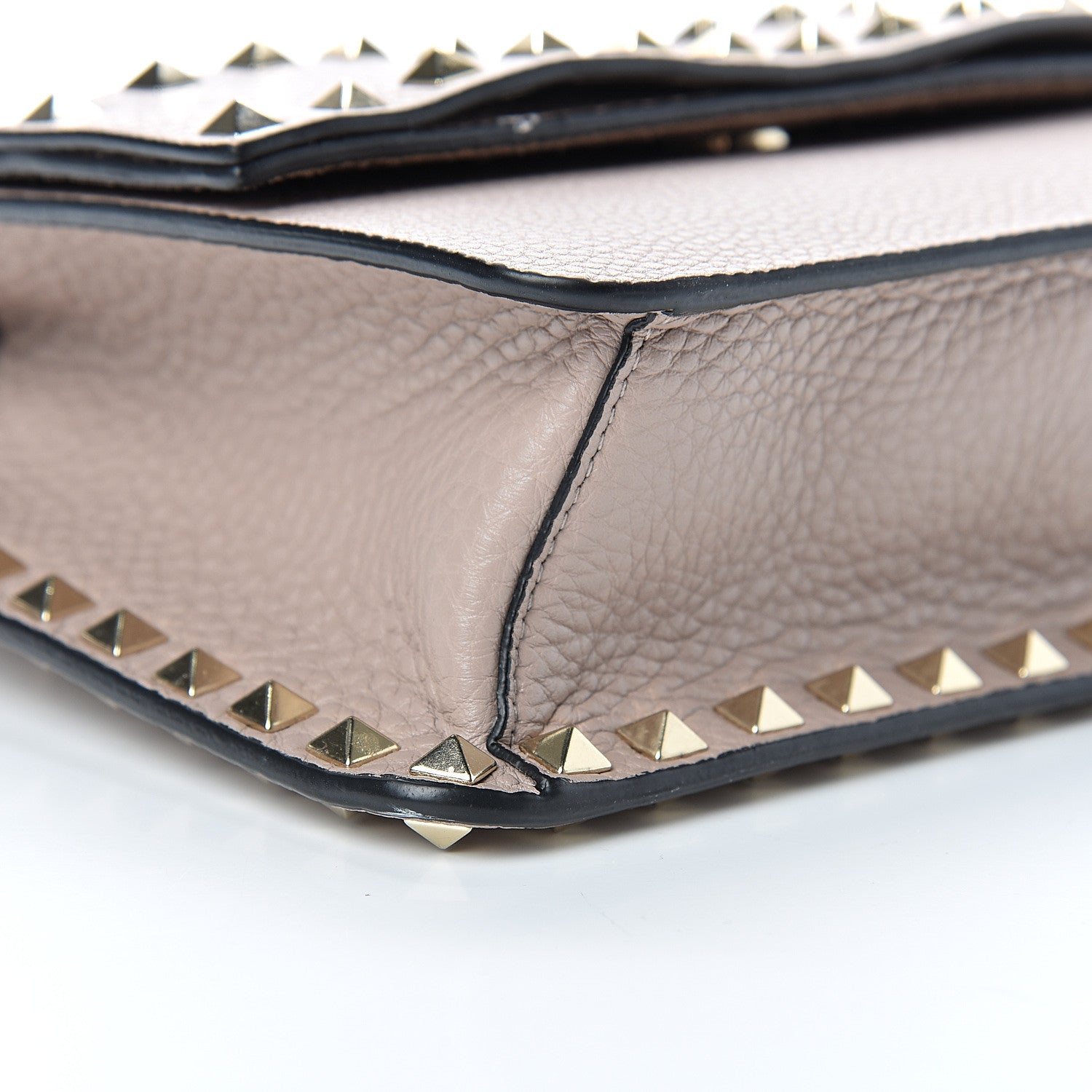 Valentino Garavani Pebbled Calfskin Rockstud Side Slip Crossbody Poudre 7 of 11
