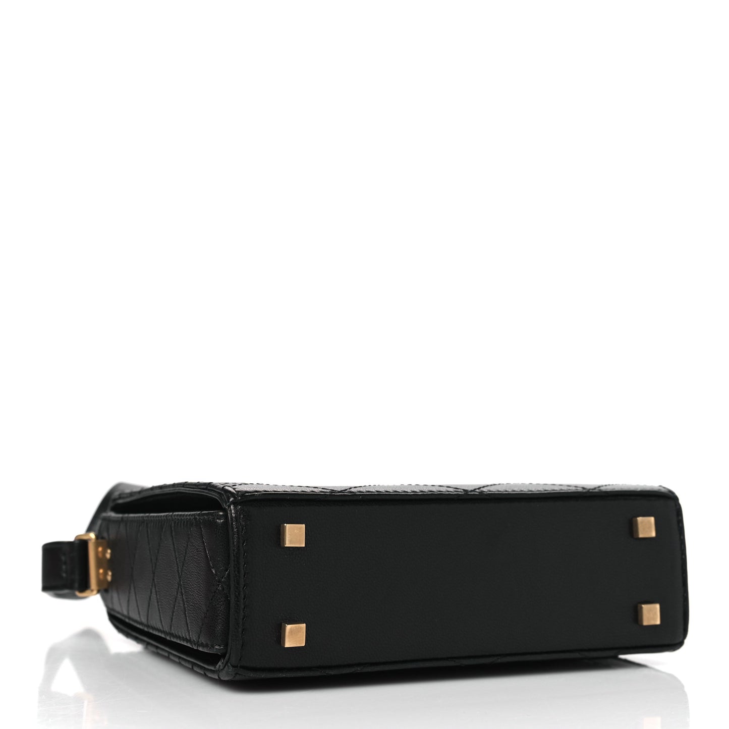 SAINT LAURENT Lambskin Quilted Mini Square Crossbody Black