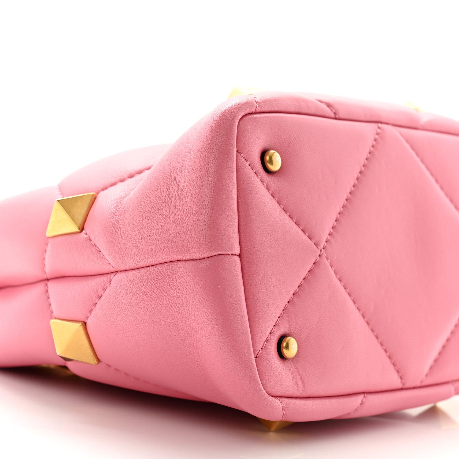 Valentino Garavani Nappa Small Roman Stud The Handle Bag Flamingo Pink 9 of 11