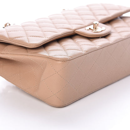 Chanel Caviar Quilted Medium Double Flap Beige 8 of 10