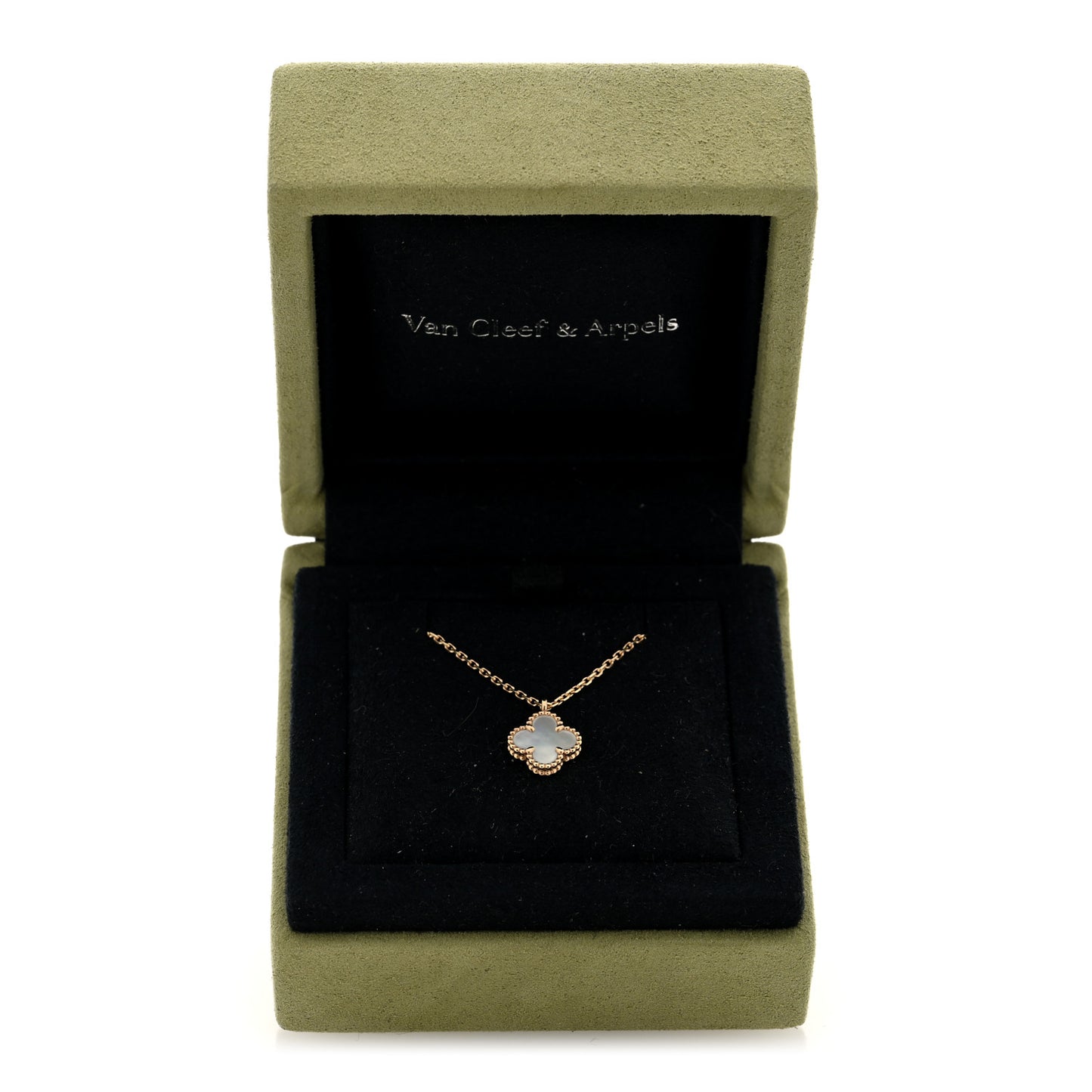 18K Yellow Gold Mother of Pearl Sweet Alhambra Pendant Necklace