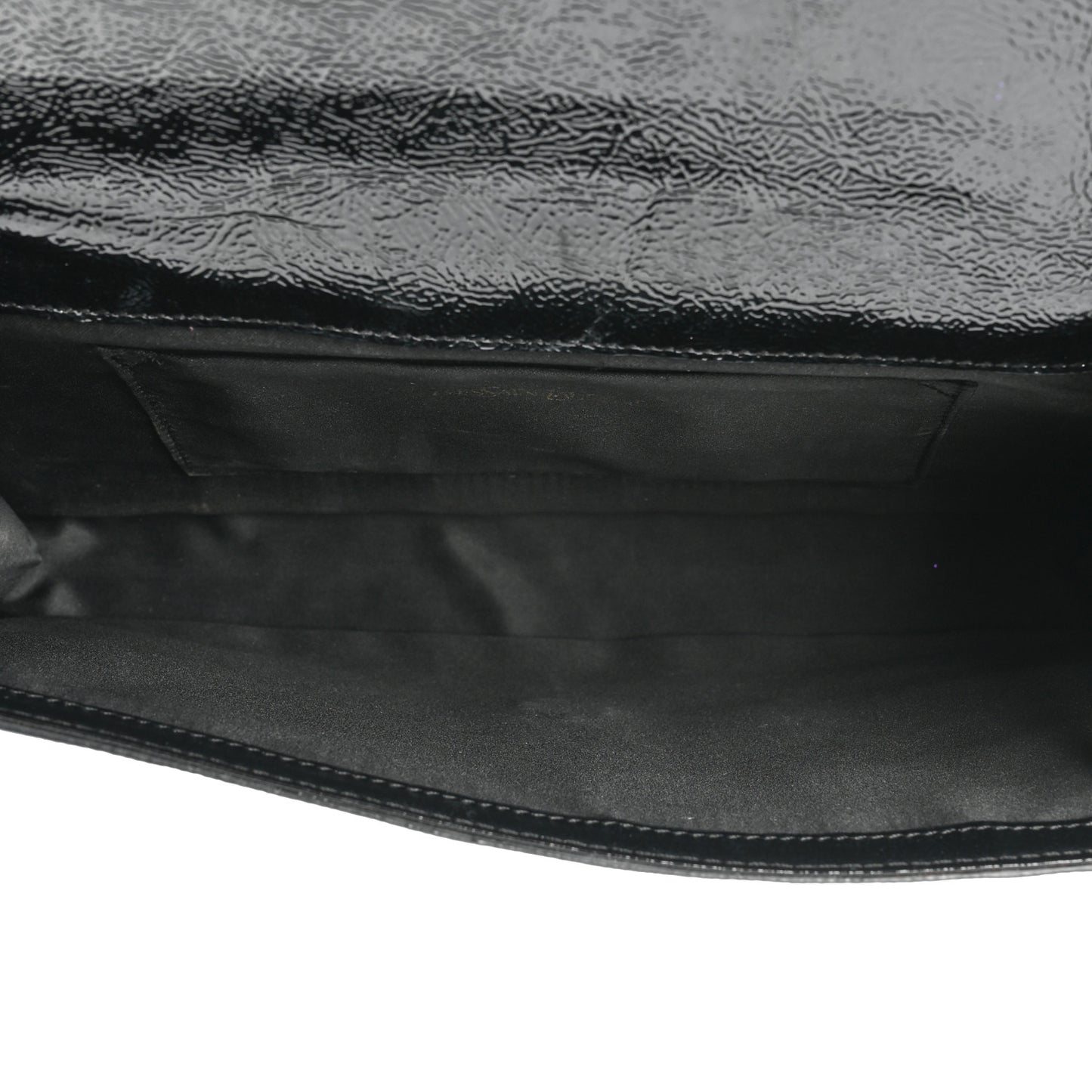Textured Patent Monogram Large Belle De Jour Clutch Black