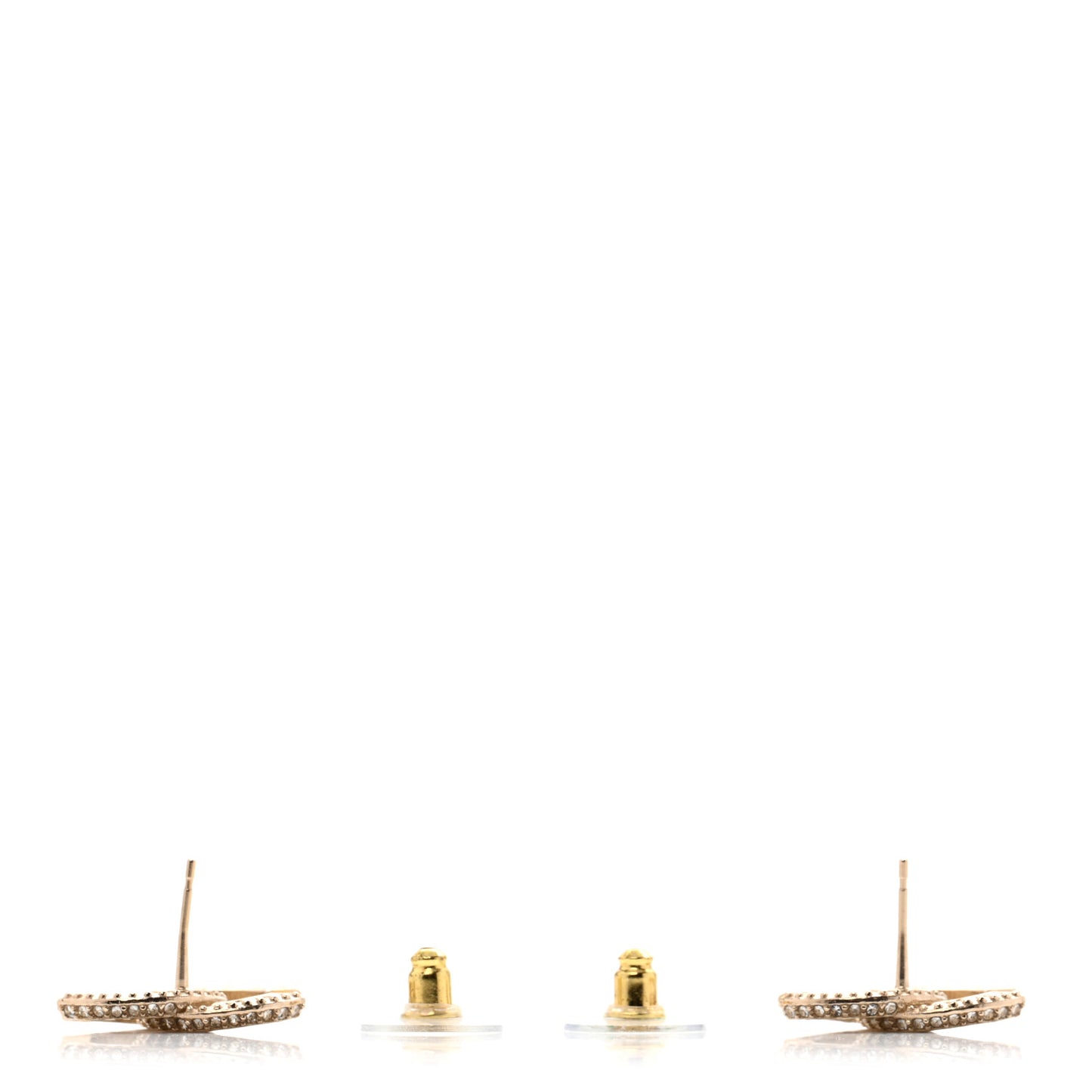 Crystal Timeless CC Earrings Light Gold