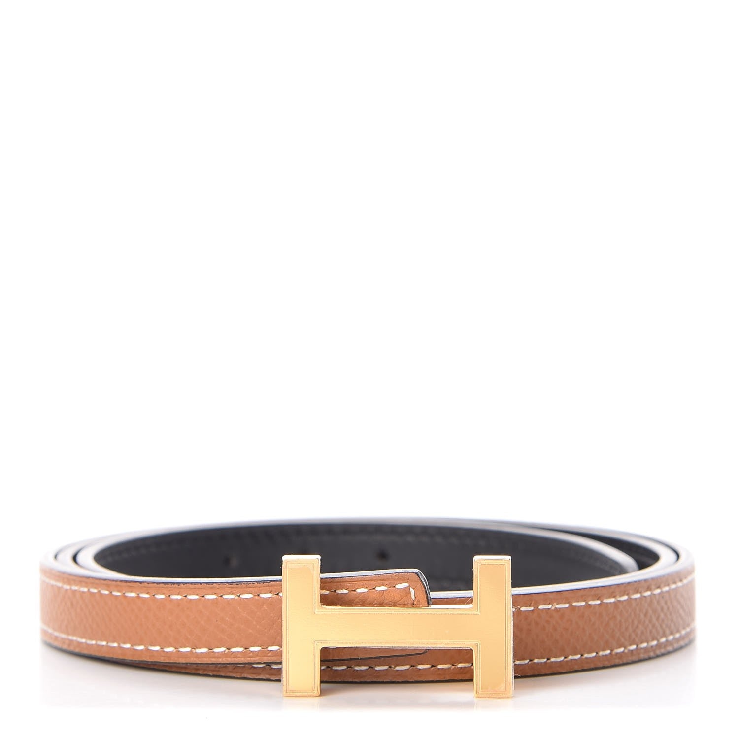 Hermes Swift Epsom 13mm Focus Belt 80 Black Gold 1 of 7