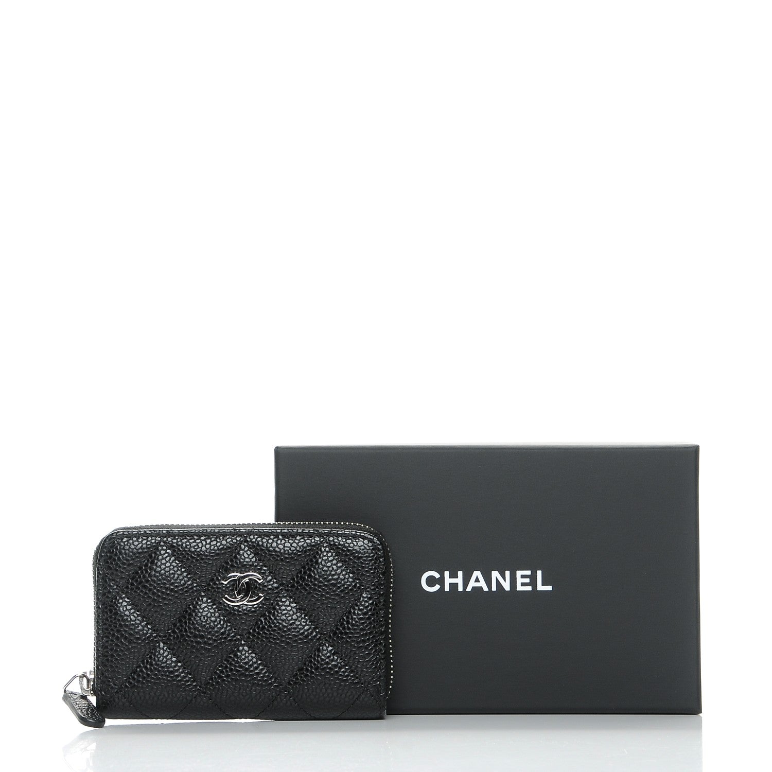 Chanel Caviar Quilted Zip Coin Purse Black 8 of 8