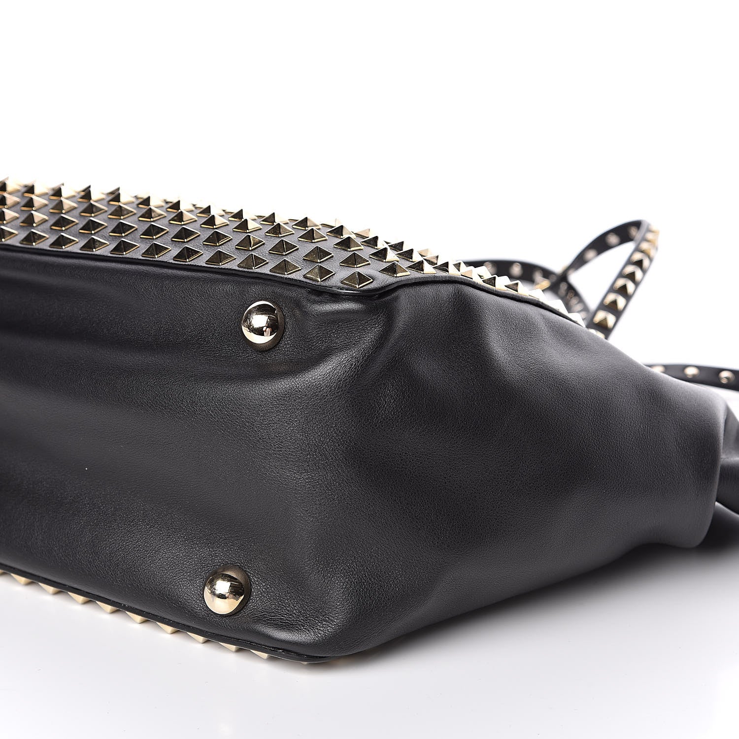 Valentino Garavani Vitello Medium Rockstud All Over Tote Black 10 of 11