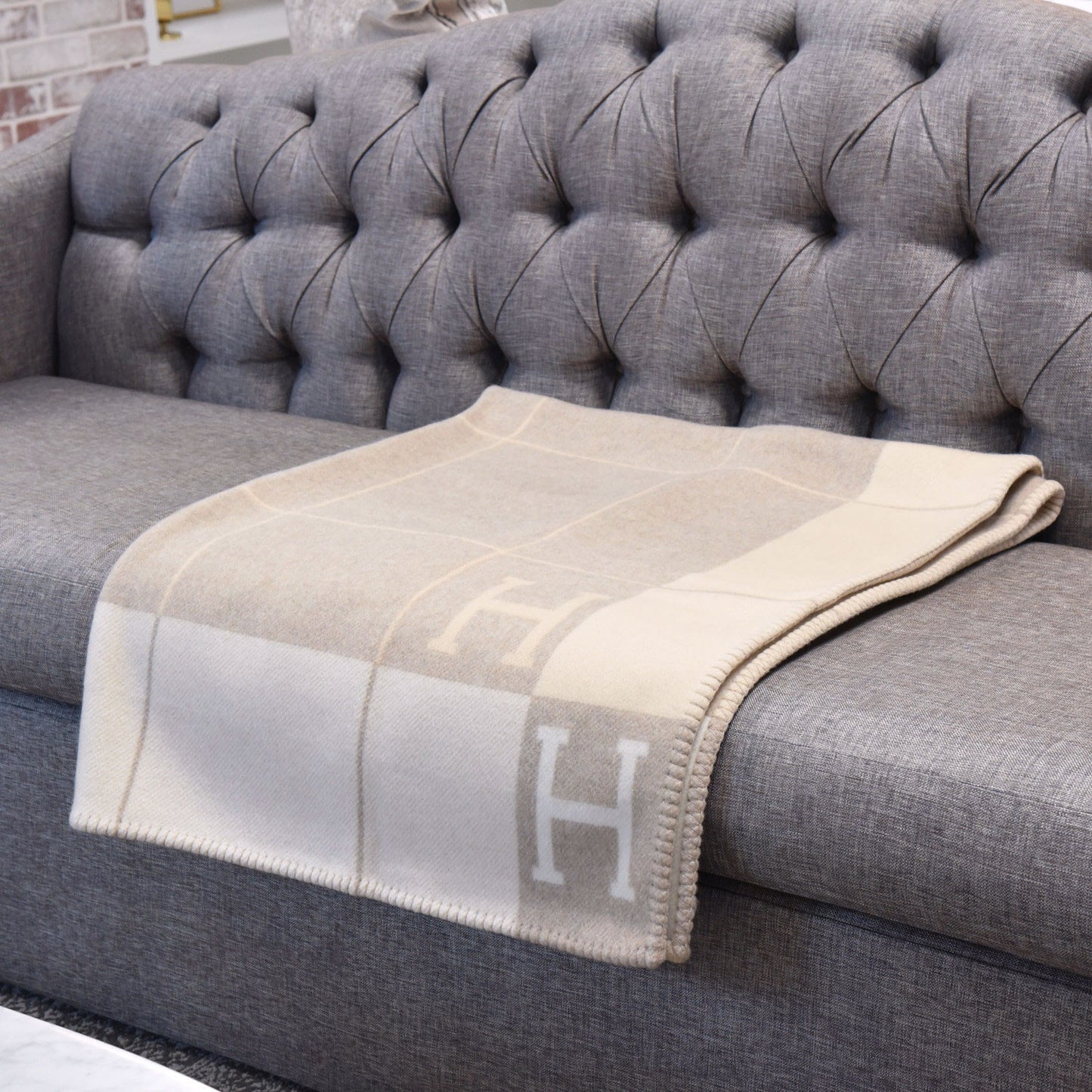 Wool Cashmere Avalon III Blanket Coco Camomille