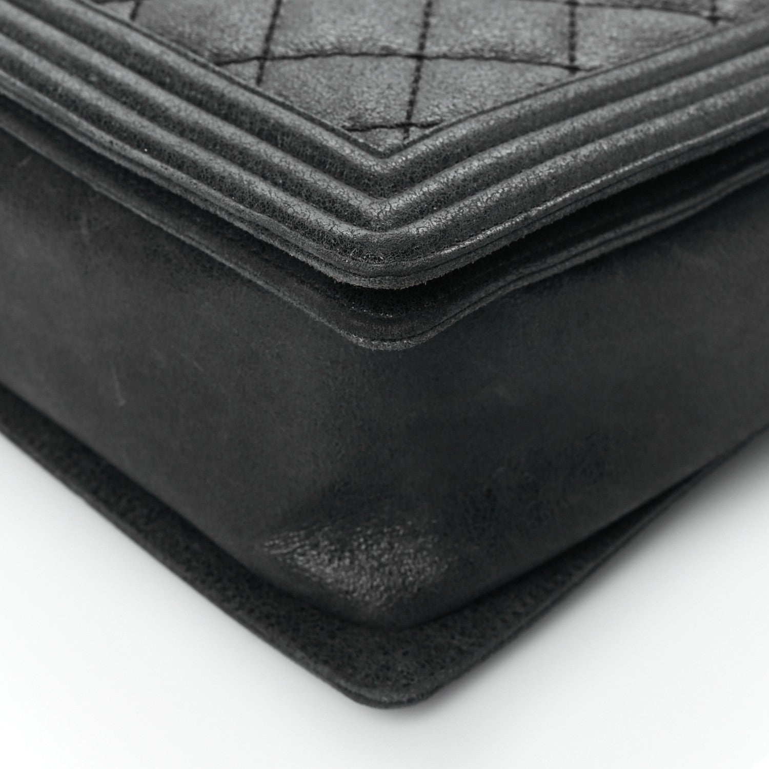 Chanel Goatskin Quilted Large Gentle Boy Flap Black 9 of 9
