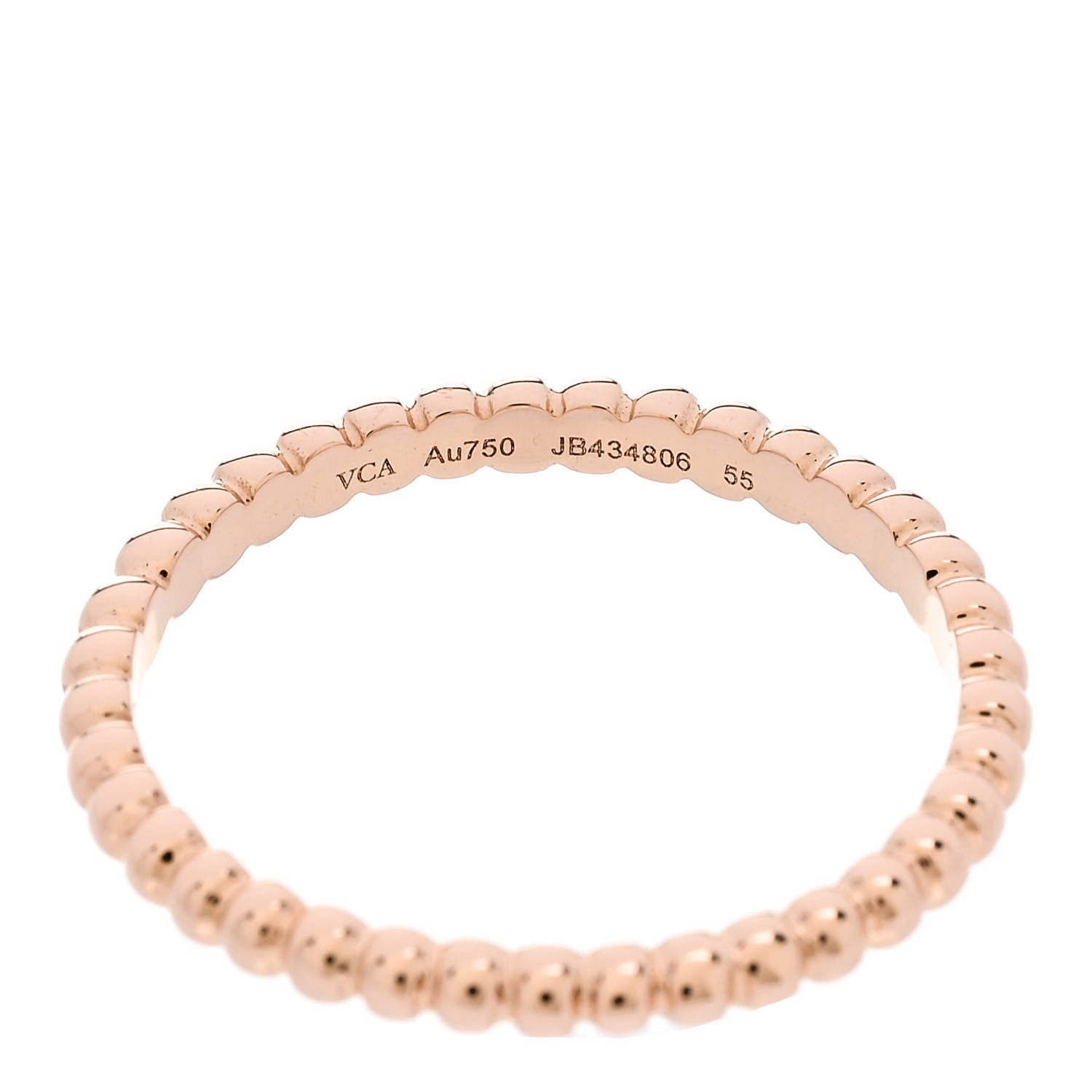 Van Cleef & Arpels 18K Rose Gold Small Perlee Ring 55 7.25 4 of 5
