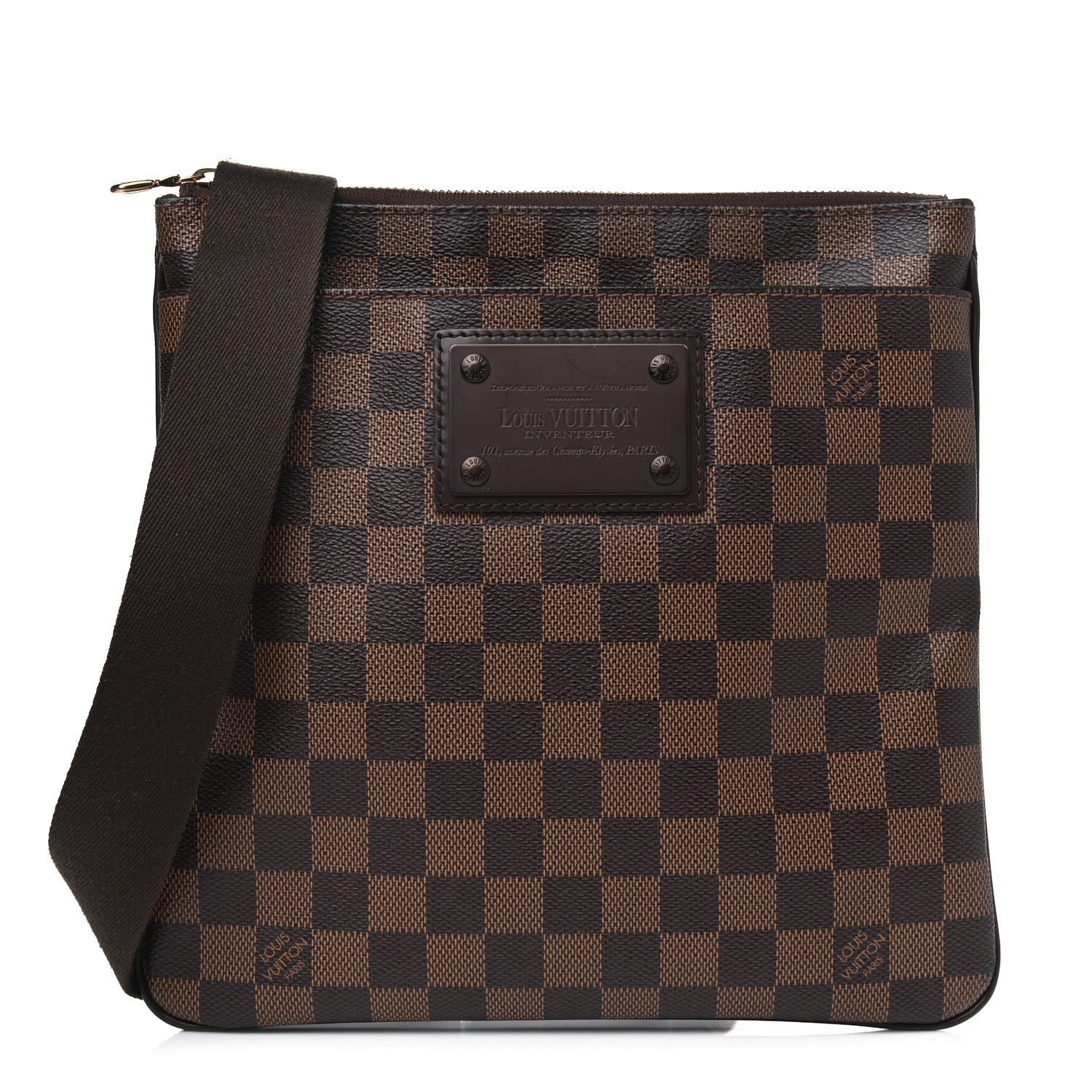 Louis Vuitton Damier Ebene Brooklyn Flat Pochette 1 of 8