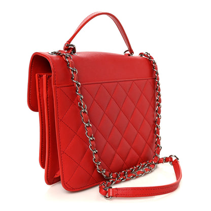 Chanel Grained Calfskin Quilted Large CC Box Flap Red 3 of 11
