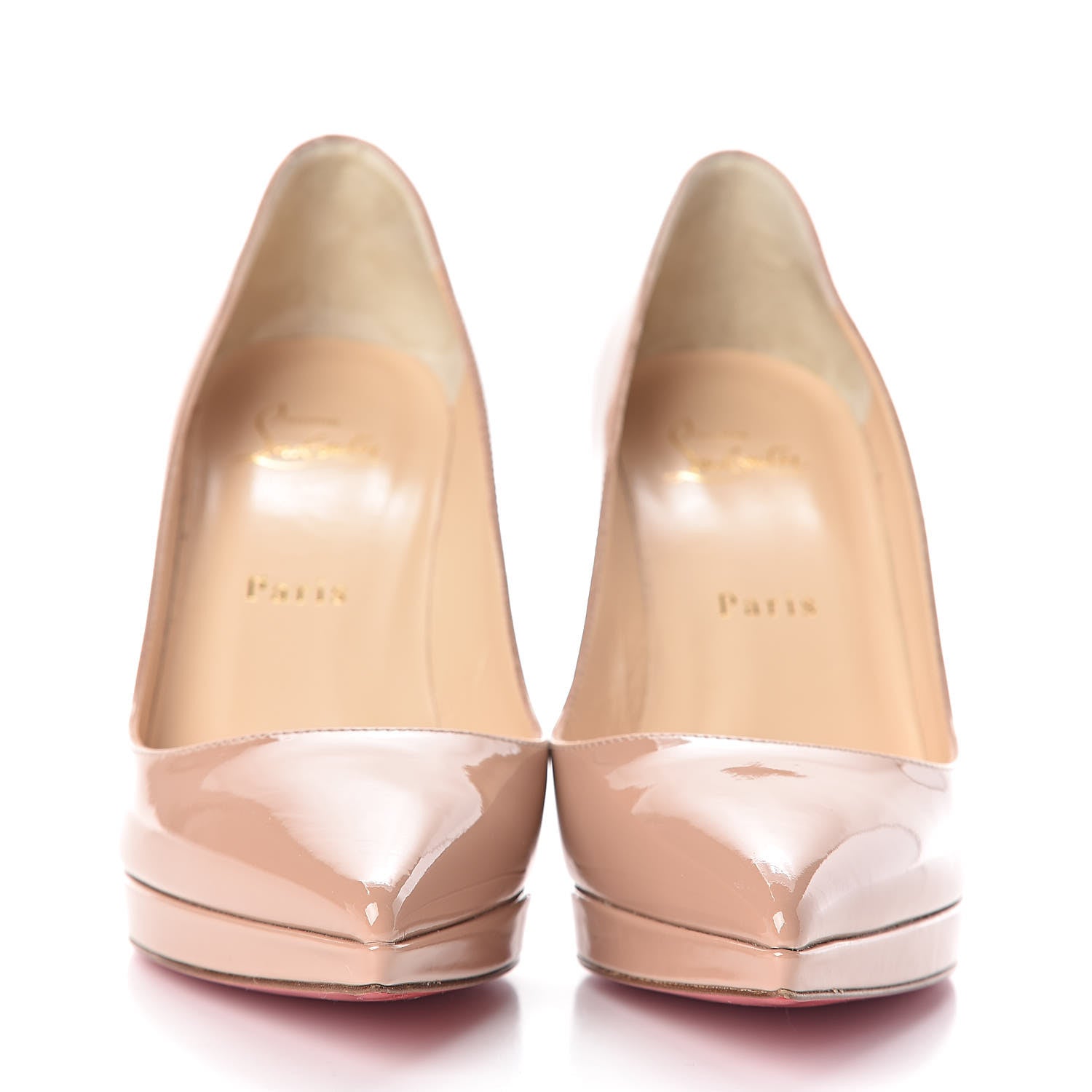 Christian Louboutin Patent Pigalle Plato 120 Pumps 37 Nude 2 of 10
