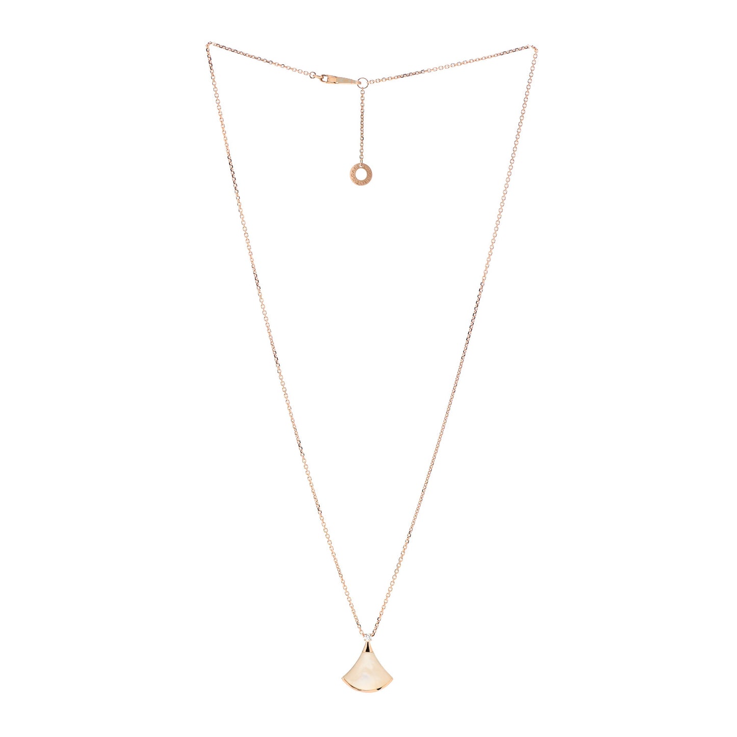 18K Rose Gold Diamond Mother of Pearl Small Divas' Dream Pendant Necklace