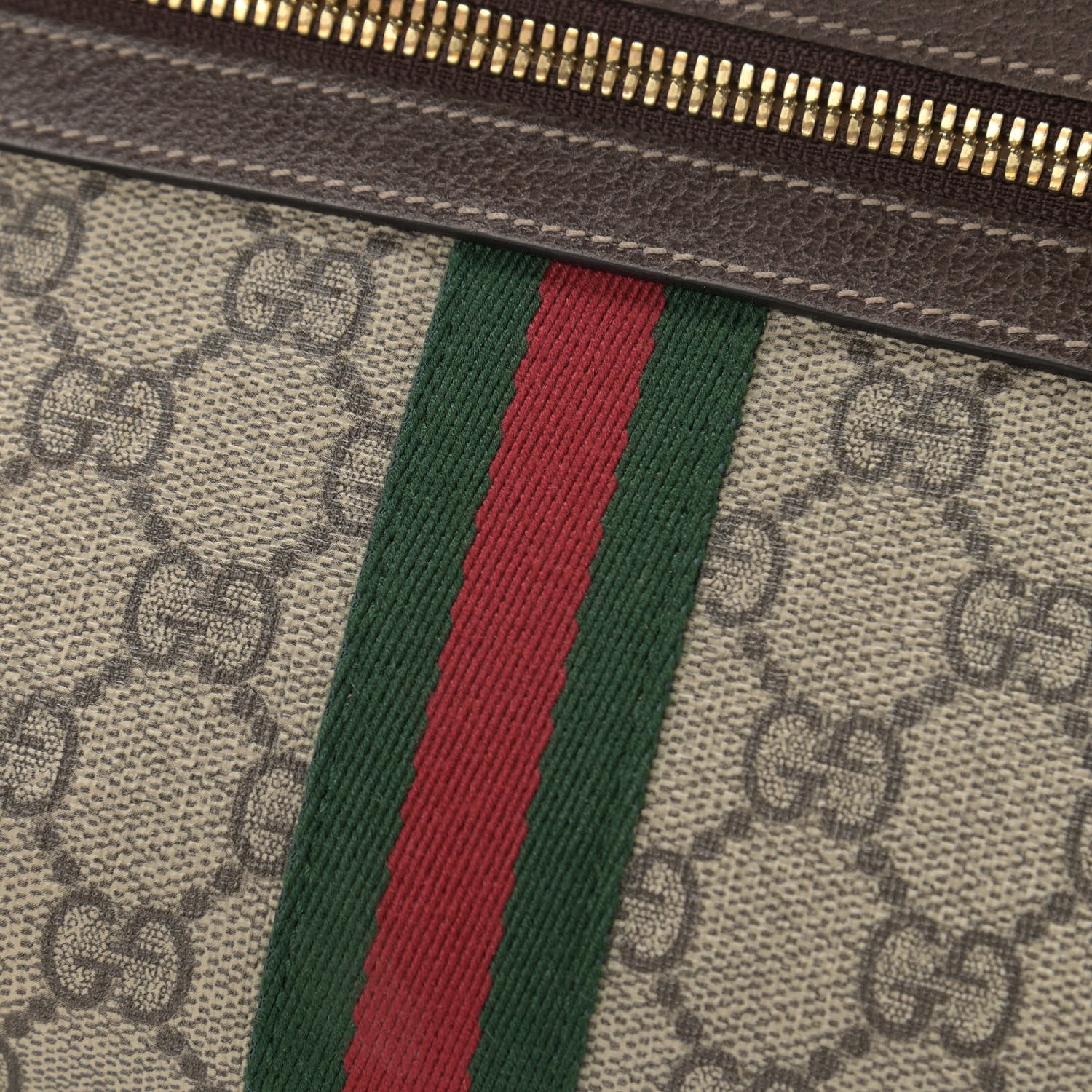 Gucci GG Supreme Monogram Web Small Ophidia Shoulder Bag Brown 12 of 14