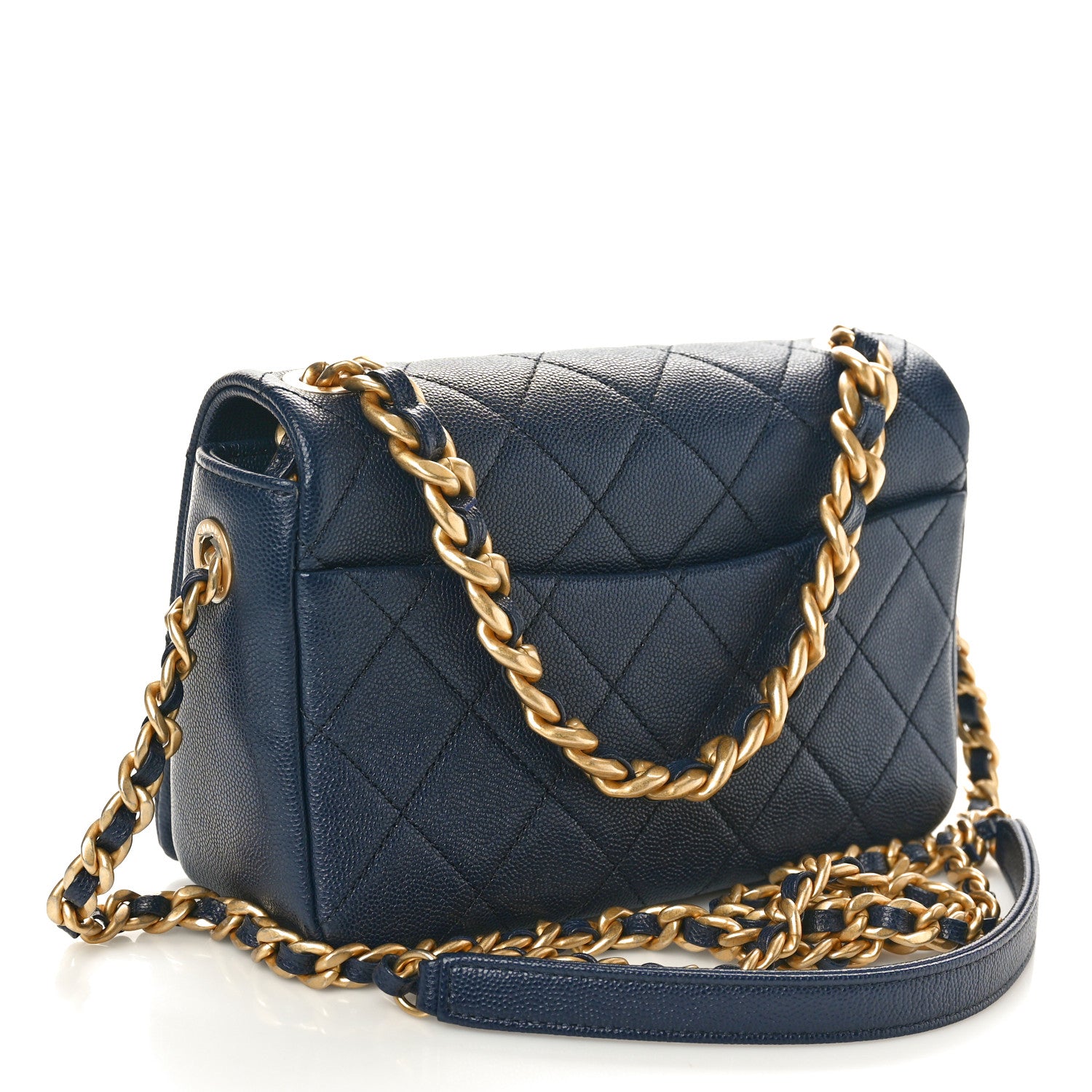 Chanel Caviar Quilted Small Fashion Therapy Flap Bag Navy Blue 3 of 11