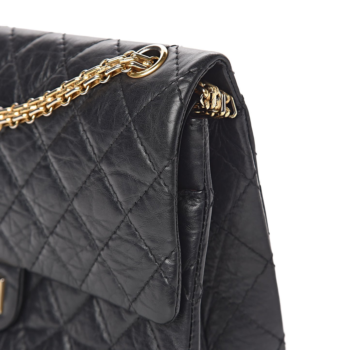 Aged Calfskin Quilted 2.55 Reissue 226 Flap Black