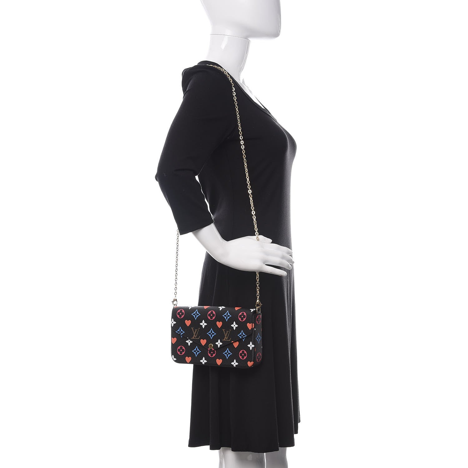 Louis Vuitton Game On Felicie Chain Wallet Black 2 of 10