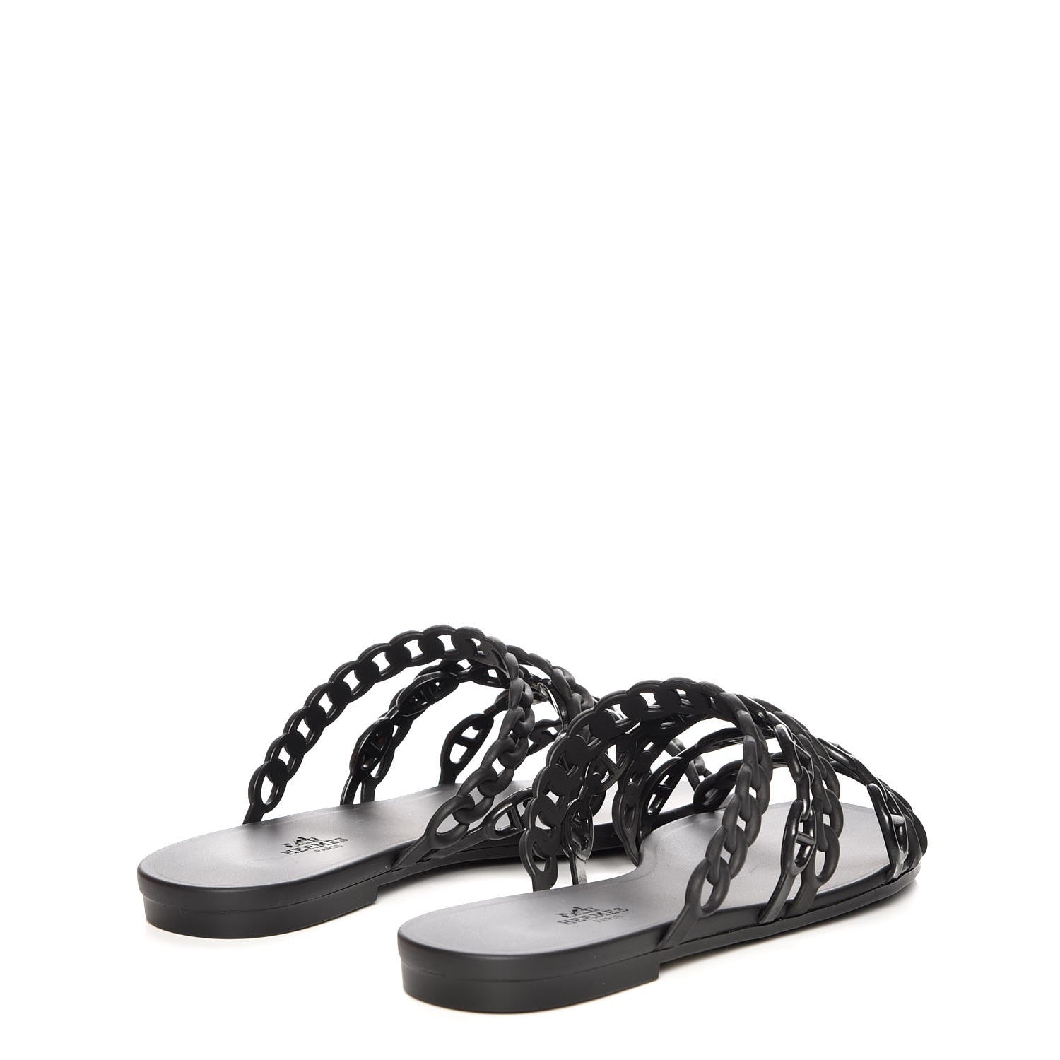 Hermes Rubber Chaine d'Ancre Nude Sandals 40 Black 4 of 8