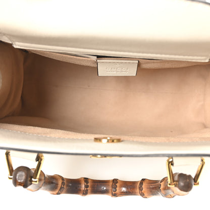 Gucci Wonka Grain Calfskin Small Diana Tote Bag Mystic White Cuir 5 of 10