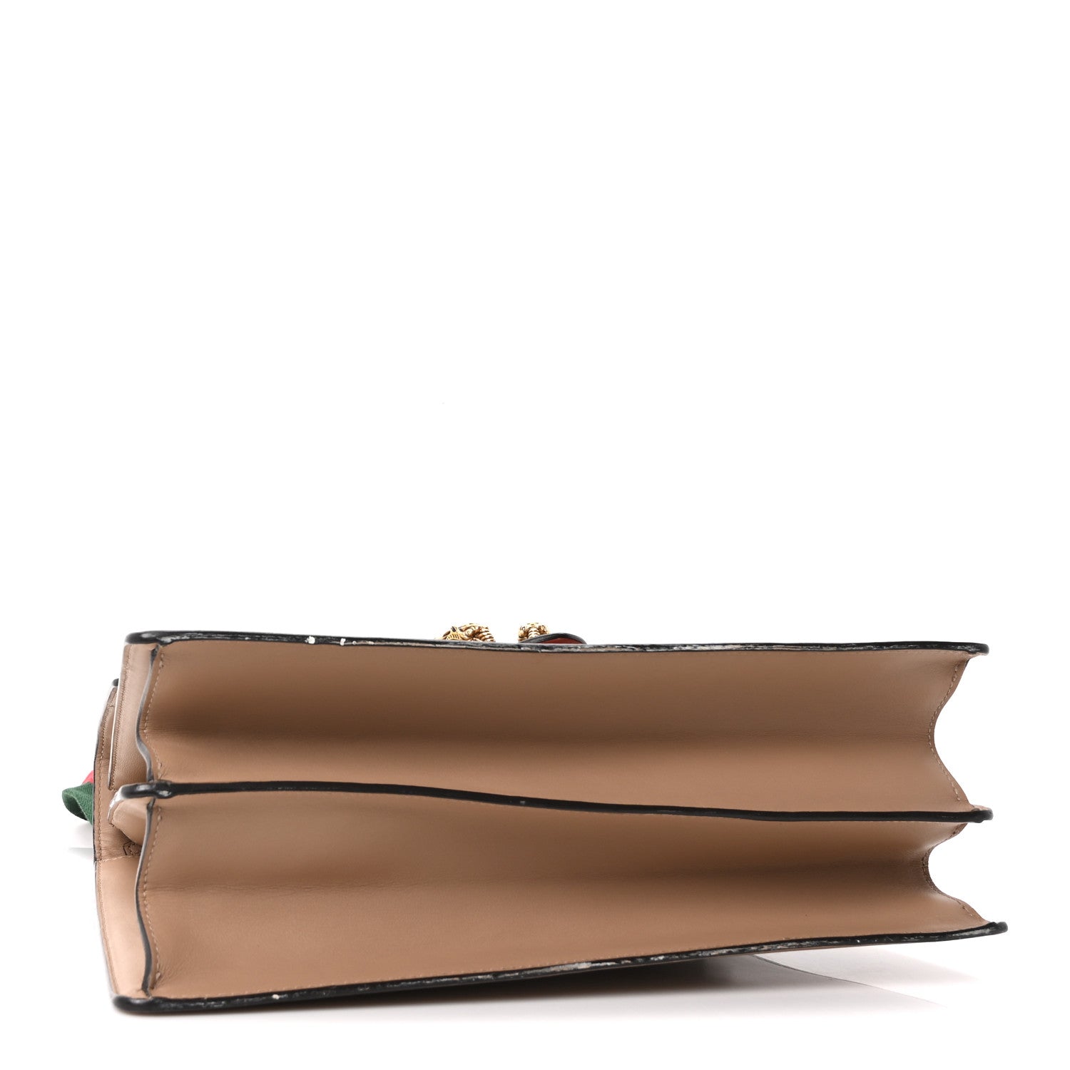 Gucci Moon Calfskin Web Large Dionysus Bamboo Top Handle Bag Camelia Bright Evergreen Hibiscus Red 4 of 10